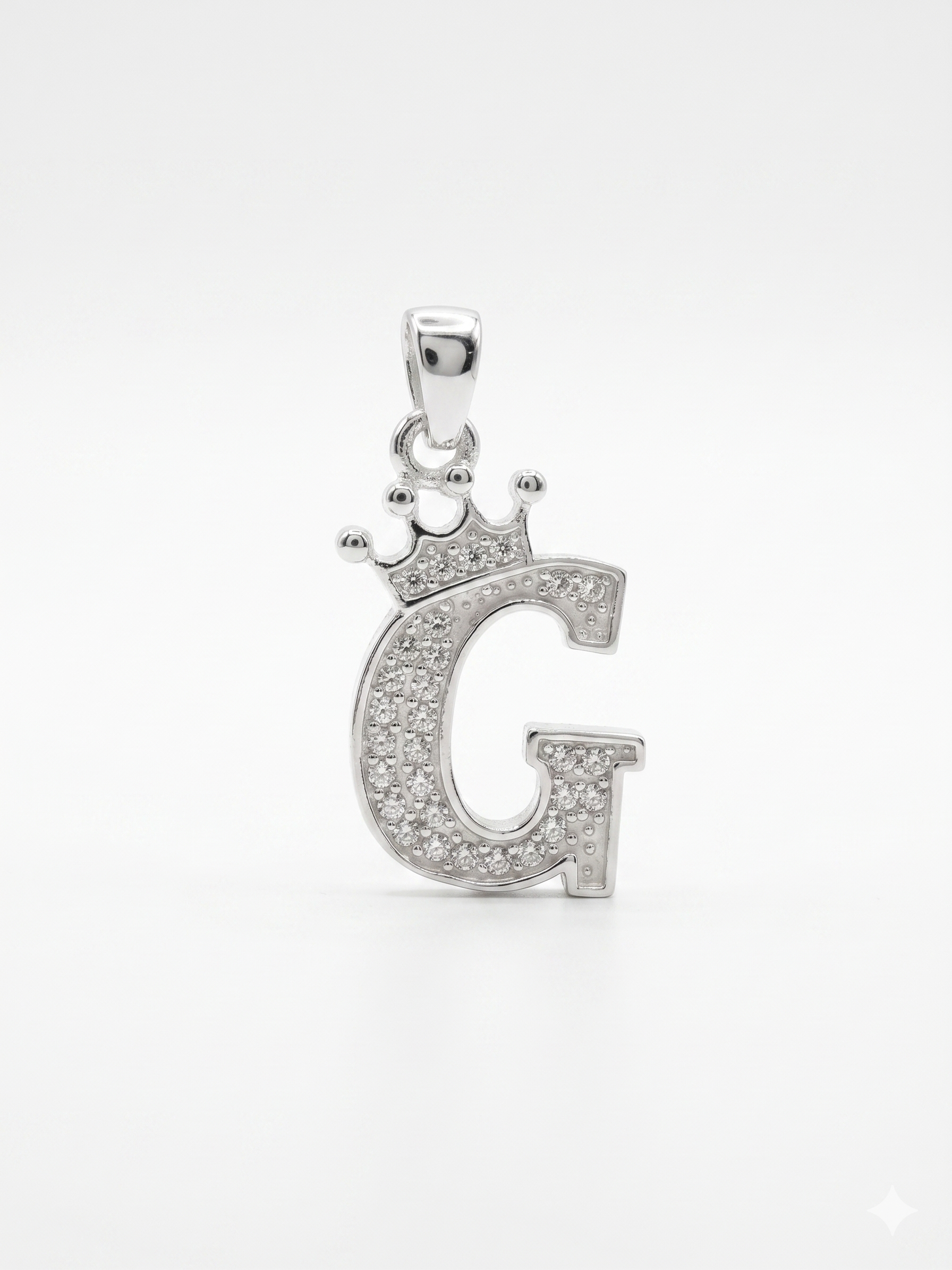 Sterling Silver Crown Initial "G" Pendant (Copy)